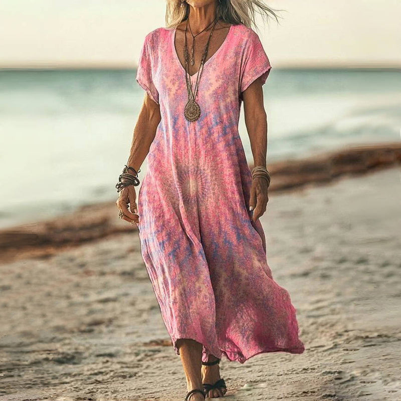 CATERINA | Midi Vintage Dress with Flowing Cut