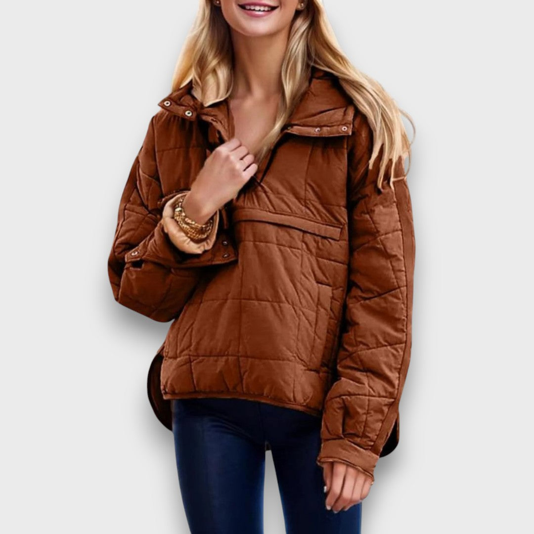 Larelle – Quilted pullover hooded jacket