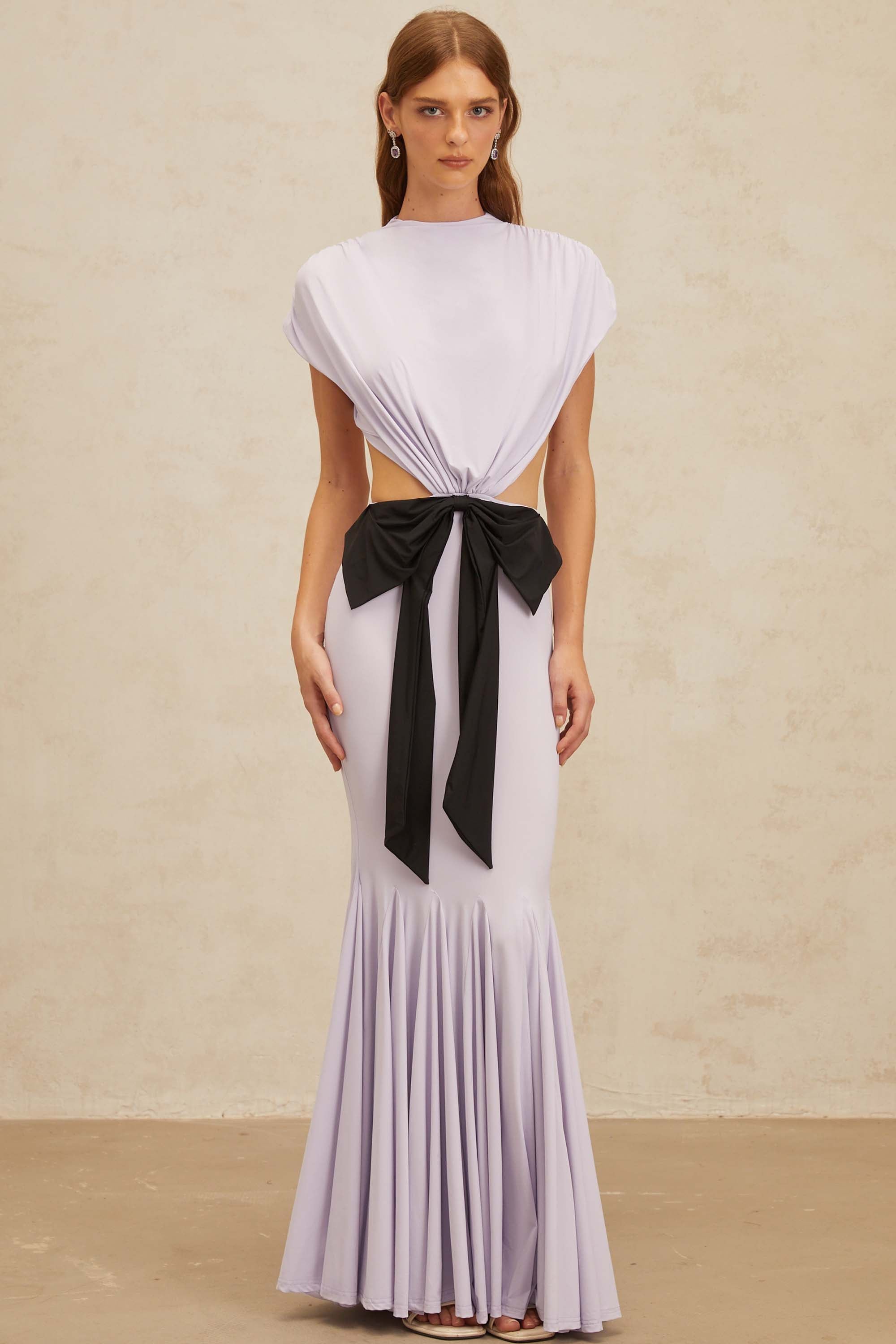 Manon Purple Bowknot Cut-Out Maxi Dress