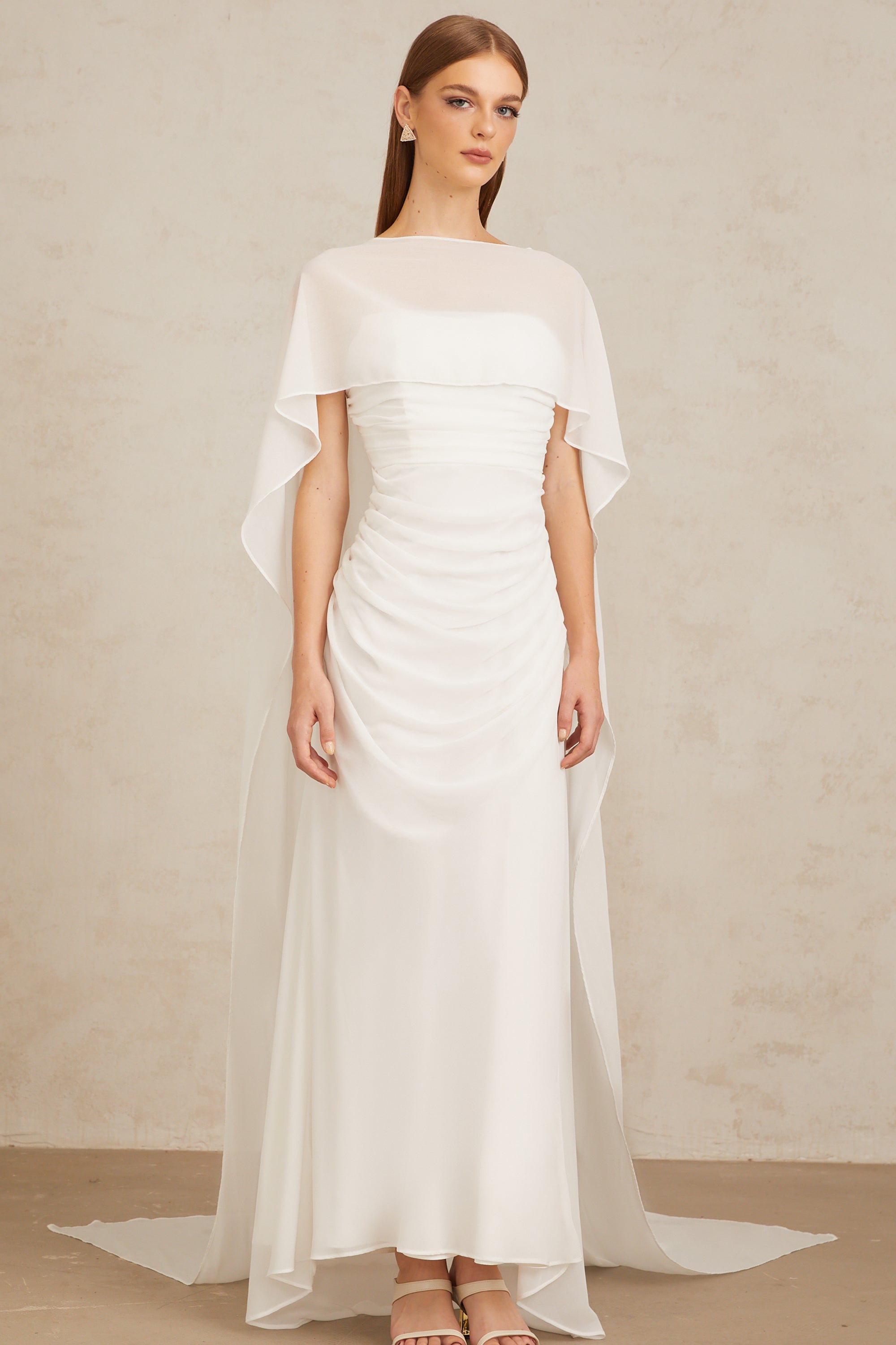 Léonie White Tulle Cape & Dress Set