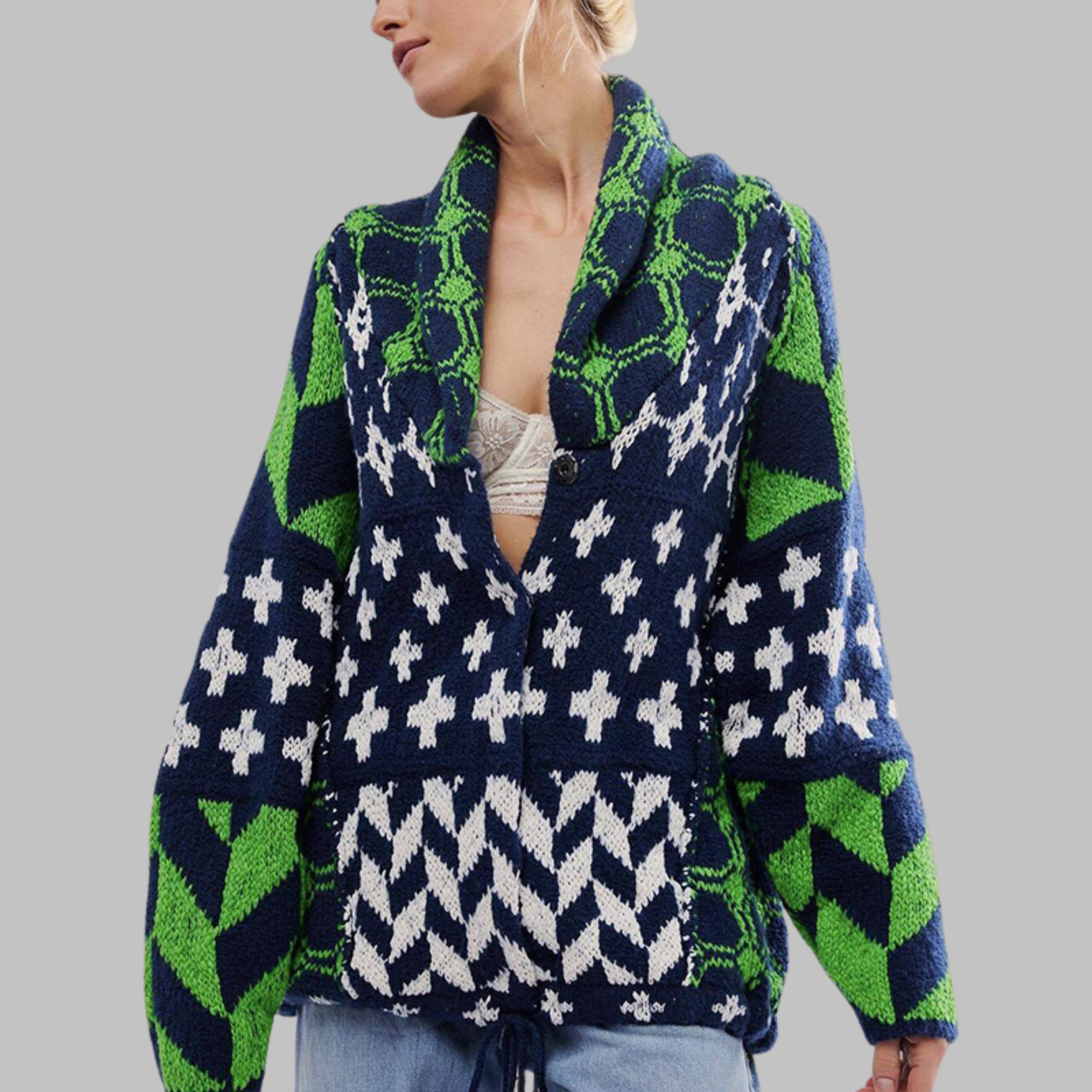 PORTIA™ - Vintage Long Sleeve Oversized Cardigan