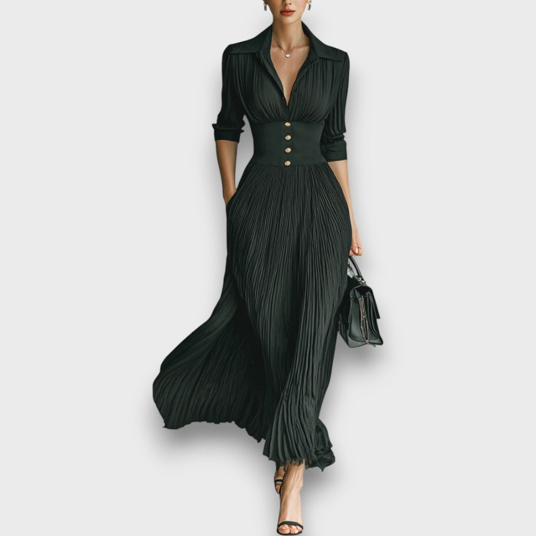 Larisse – Maxi Dress with Notched Collar