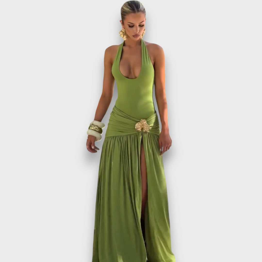 Merion – Summer Dress with Slit and Waist Detail