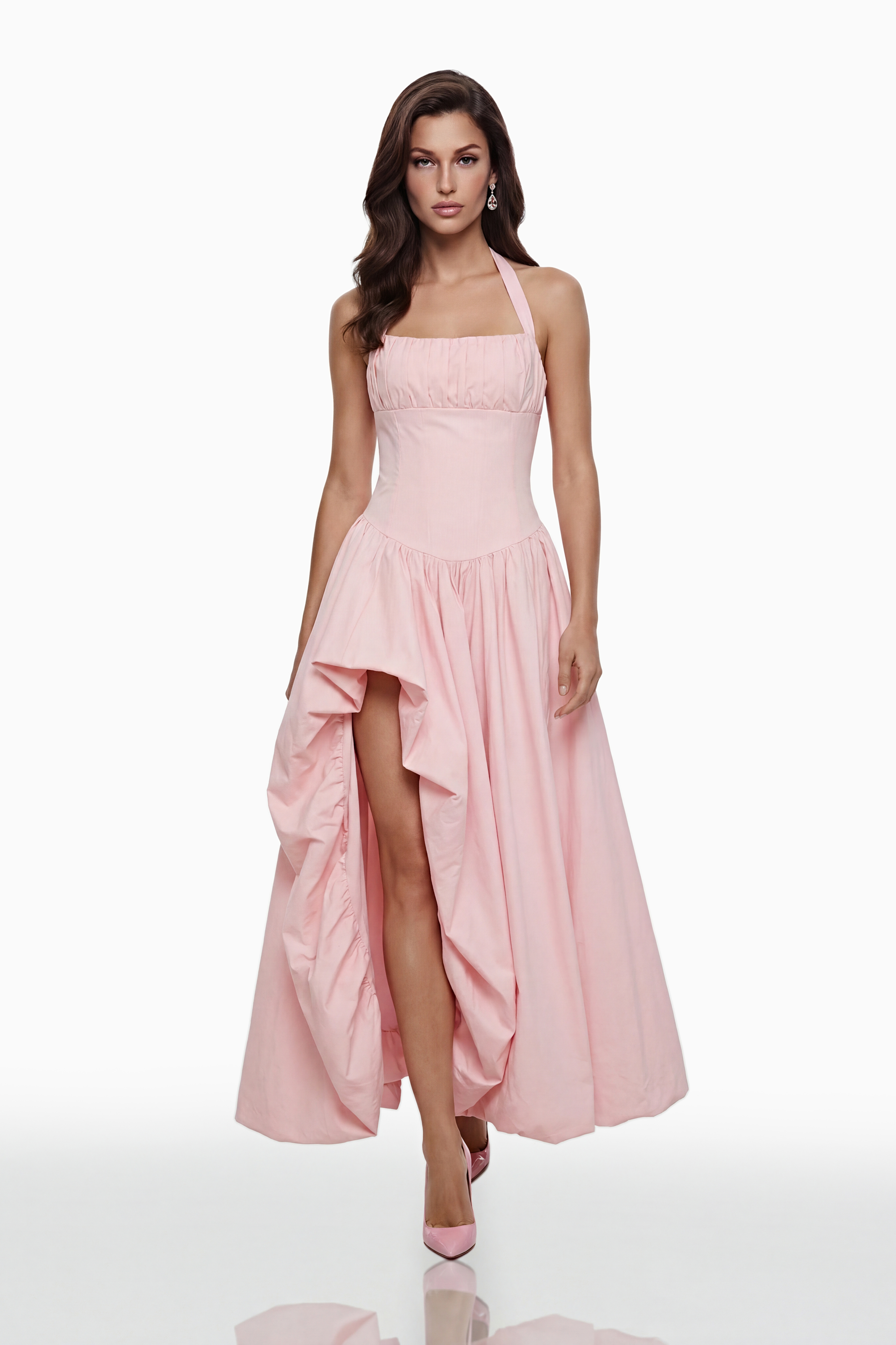 Caiya Pink Sleeveless Maxi Dress with Slit