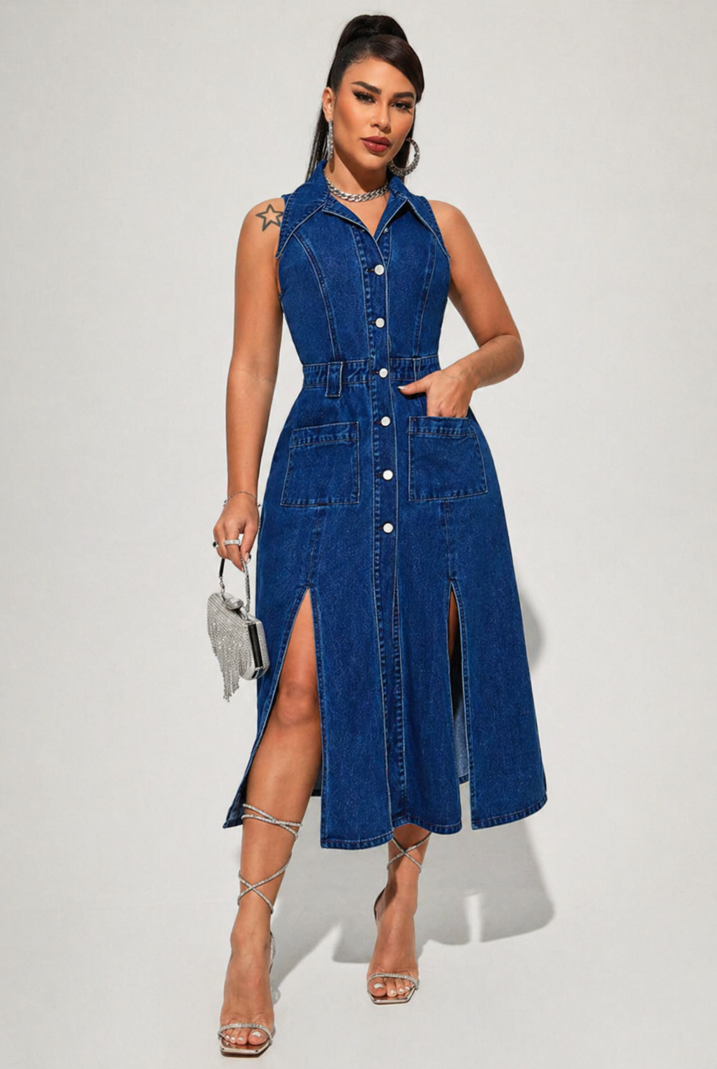 Camille | Open Front Vest Dress
