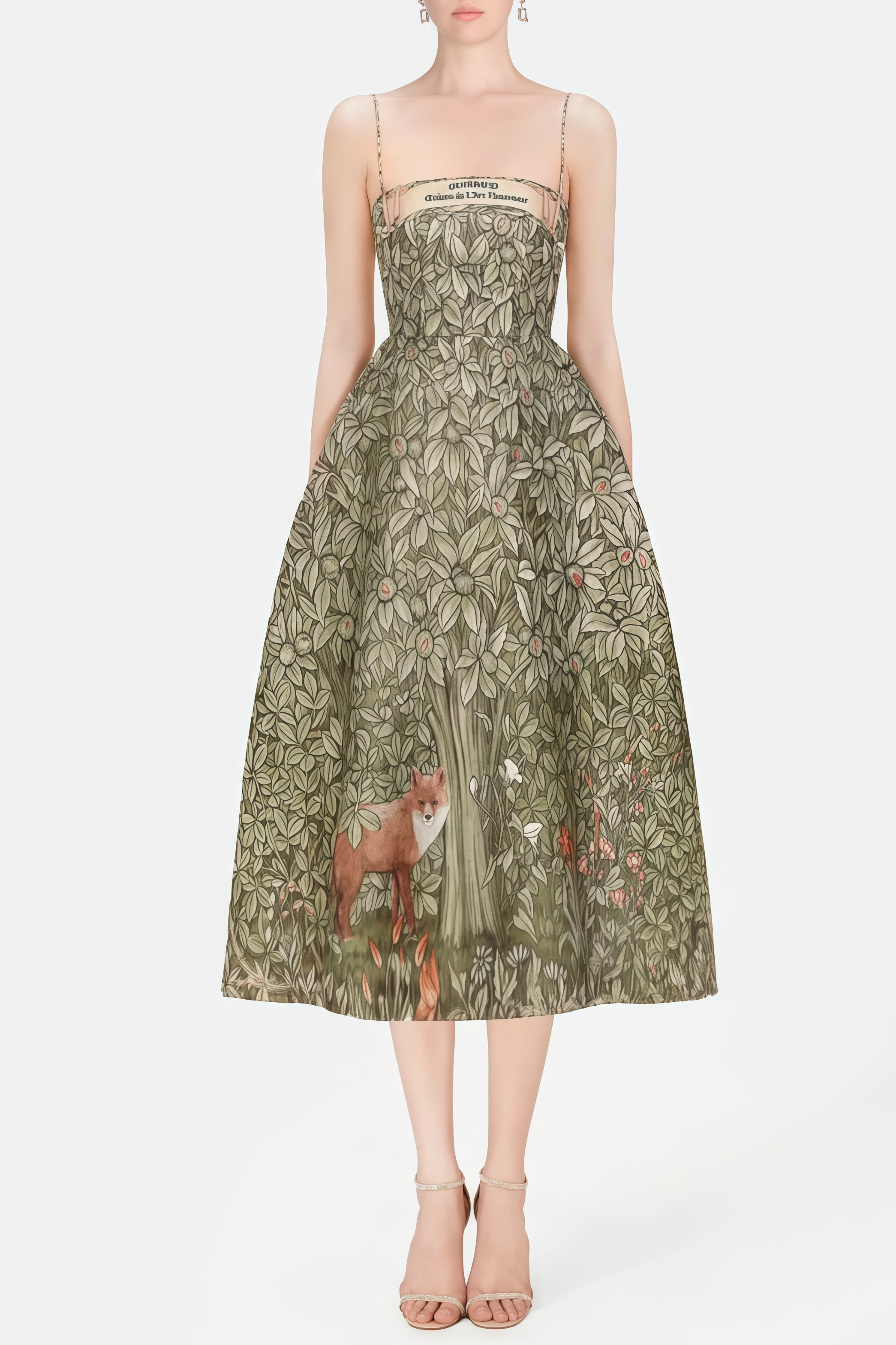 Claudia Green Jungle Print Midi Dress
