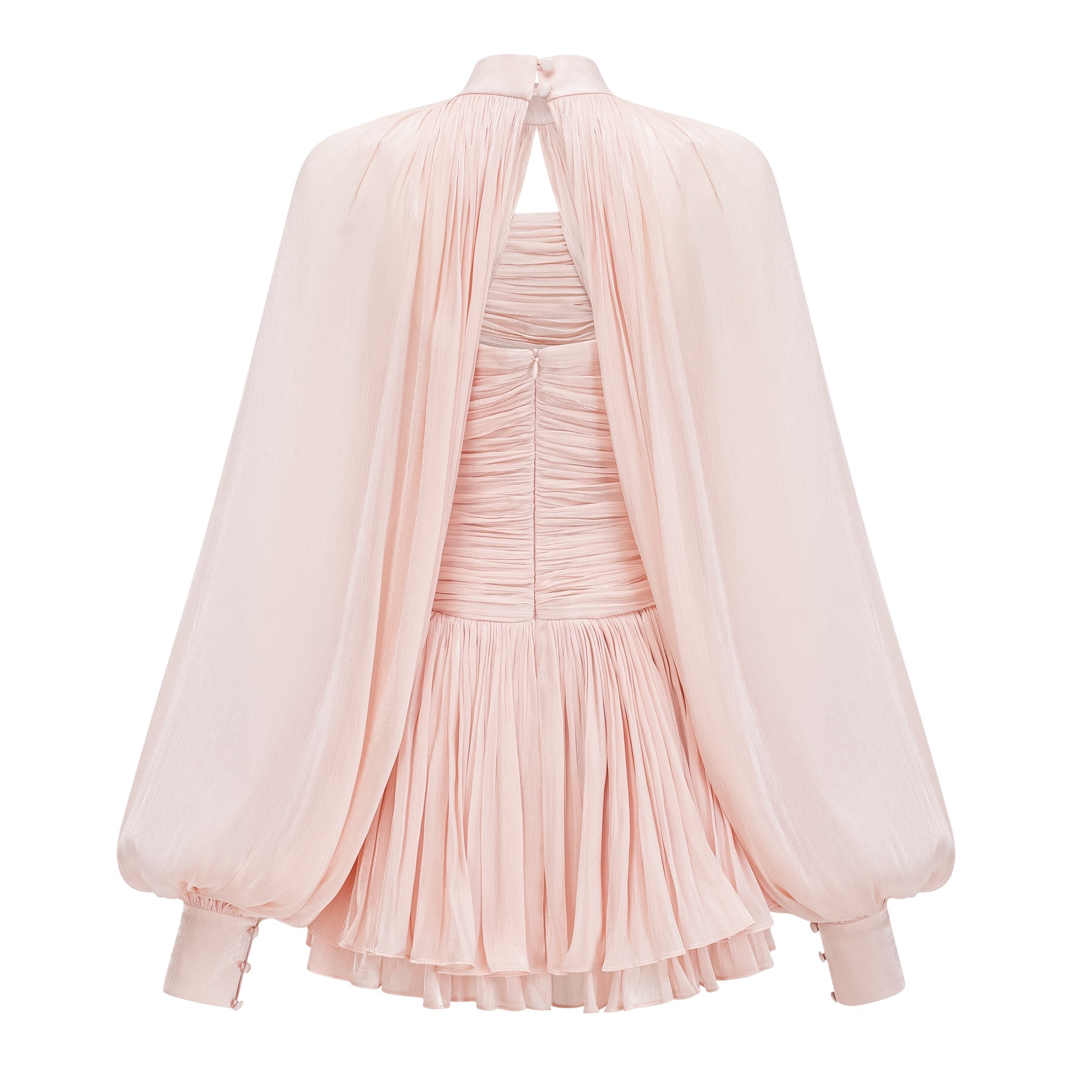 Bernice Pink Glossy Cape & Dress Set