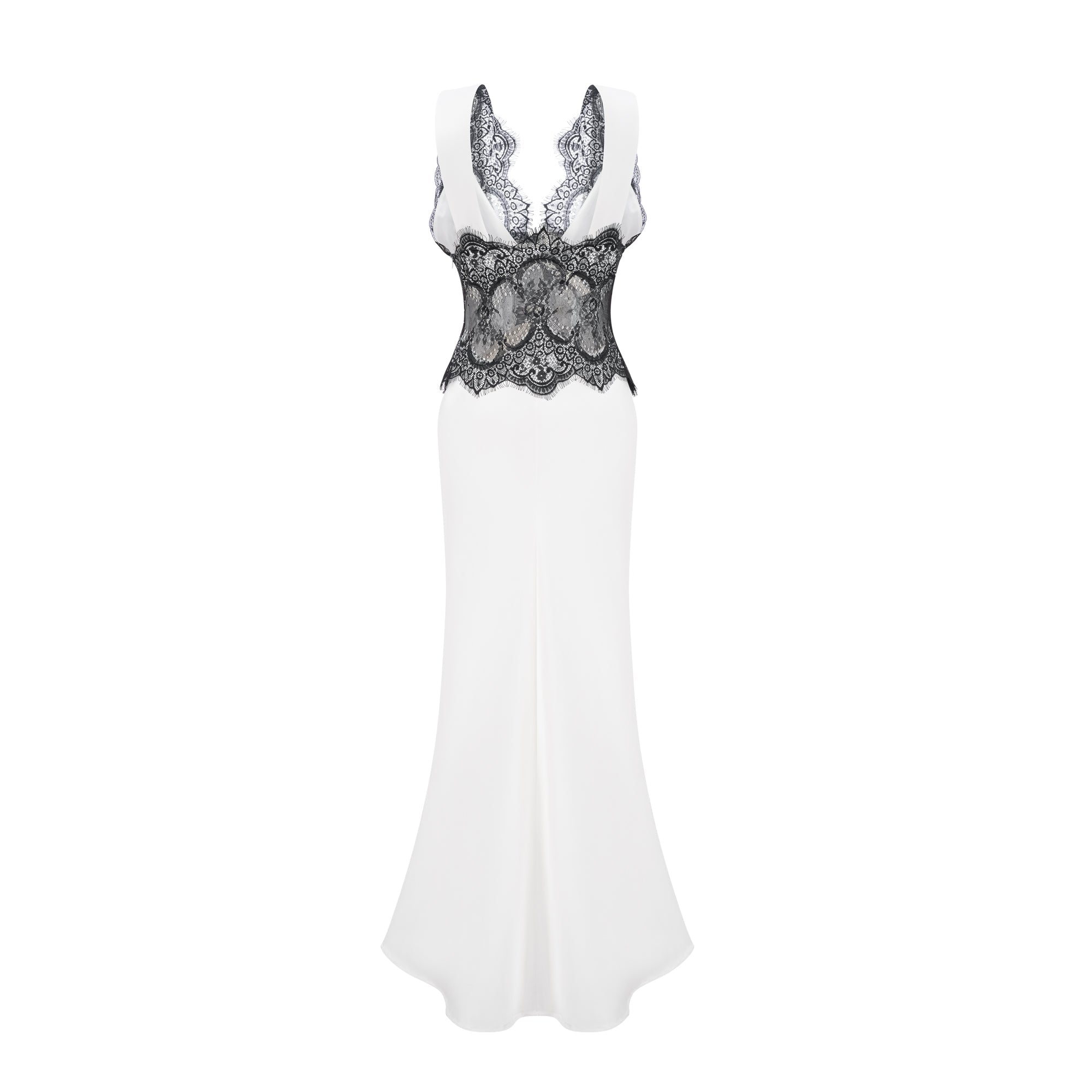 Éléonore Two Tone Lace Detail Maxi Dress