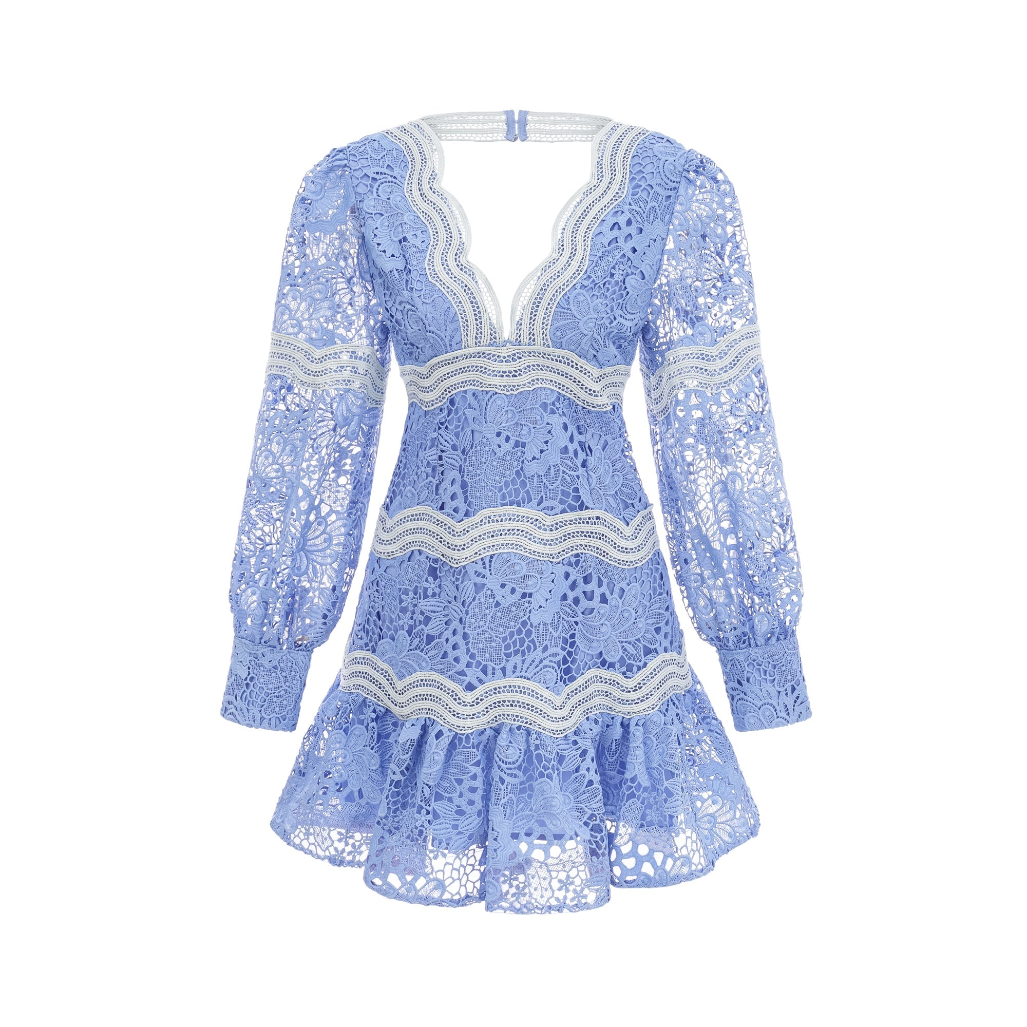 Gaëlle V-neck floral embroidered mini dress