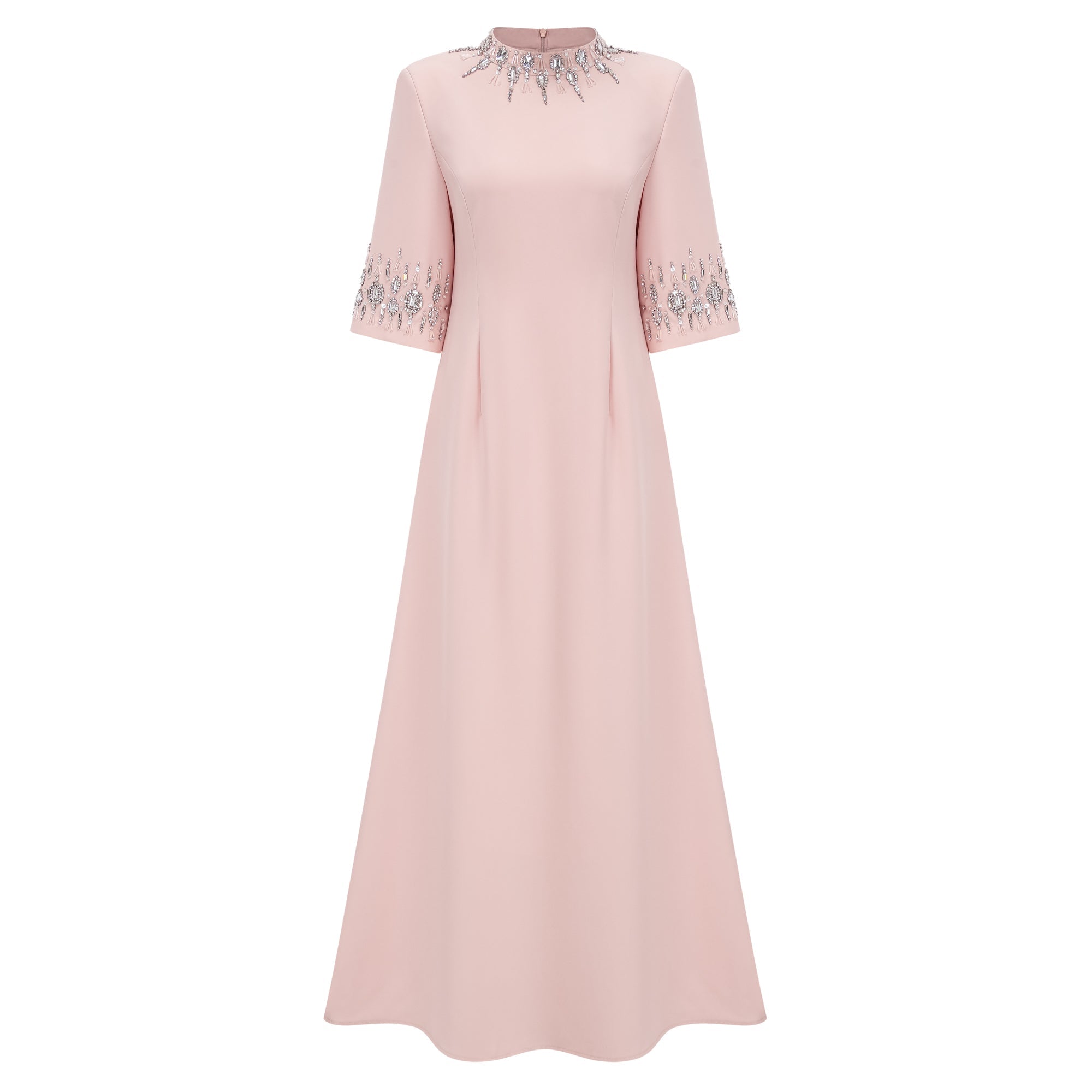 Klaudia Pink Embellished Corset Maxi Dress