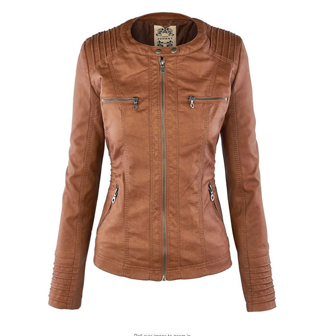 Lunavia – Hooded Faux Leather Jacket
