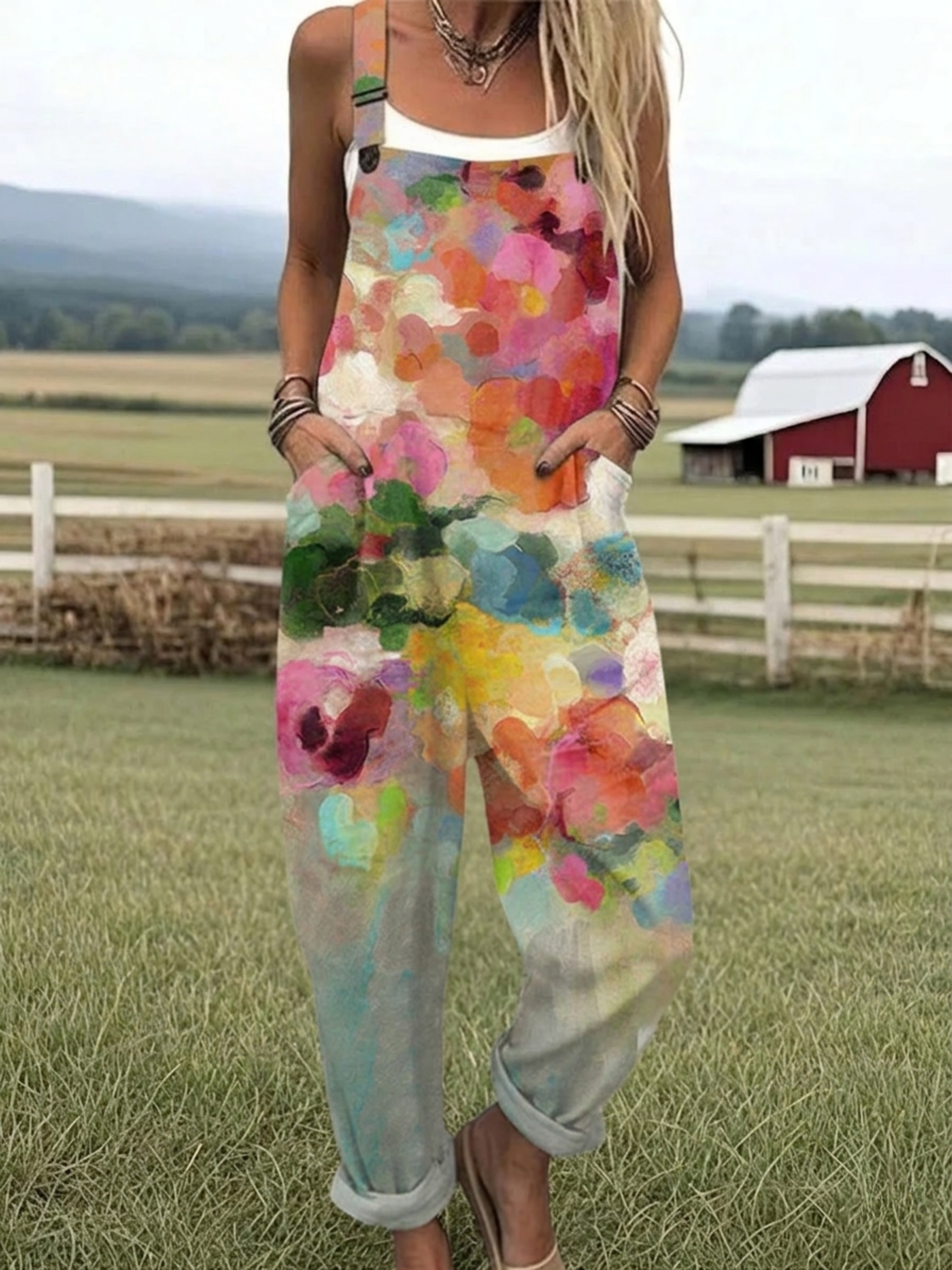 Frederica | Artistic Bloom Dungarees