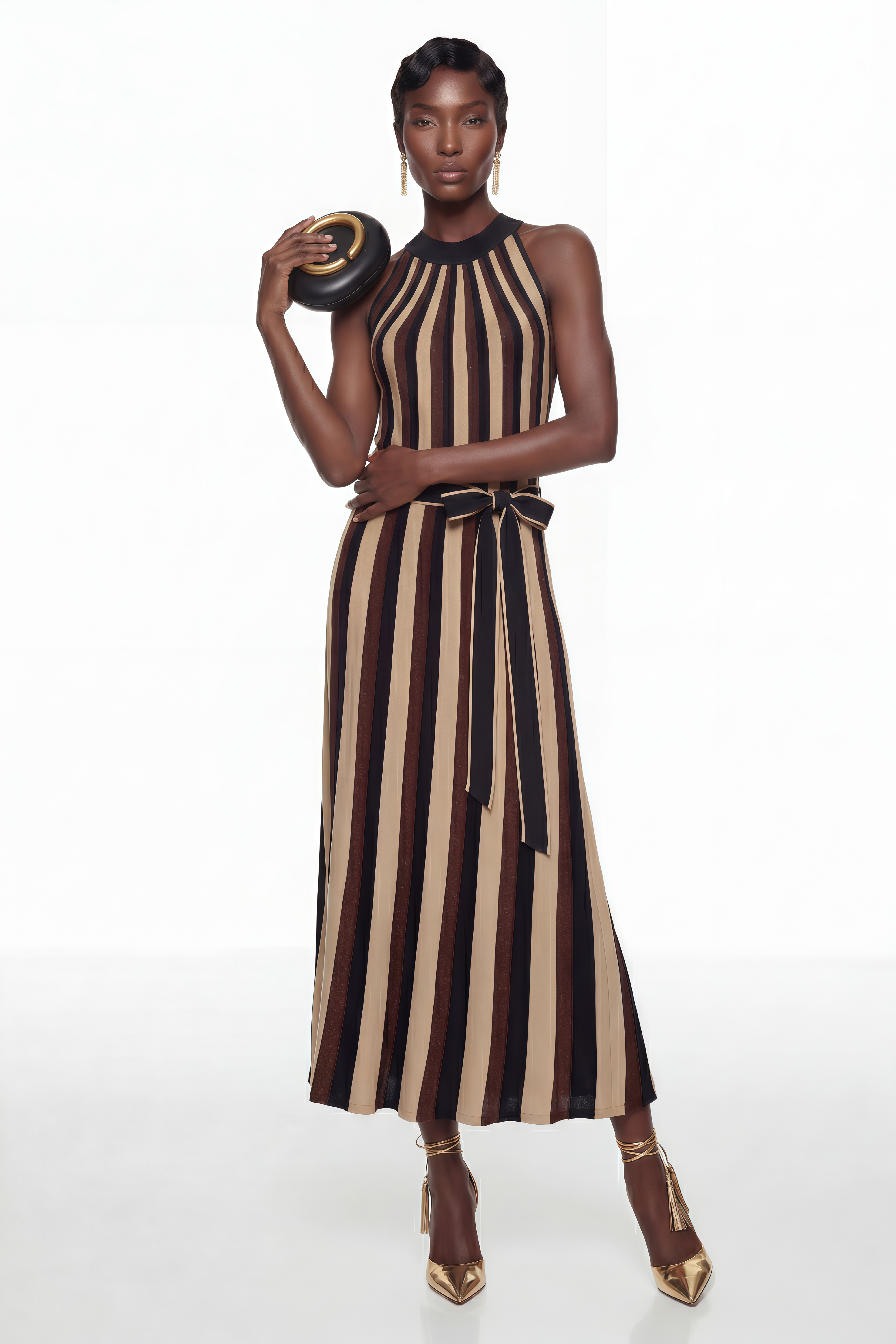 Wendy Brown Color Block Maxi Dress