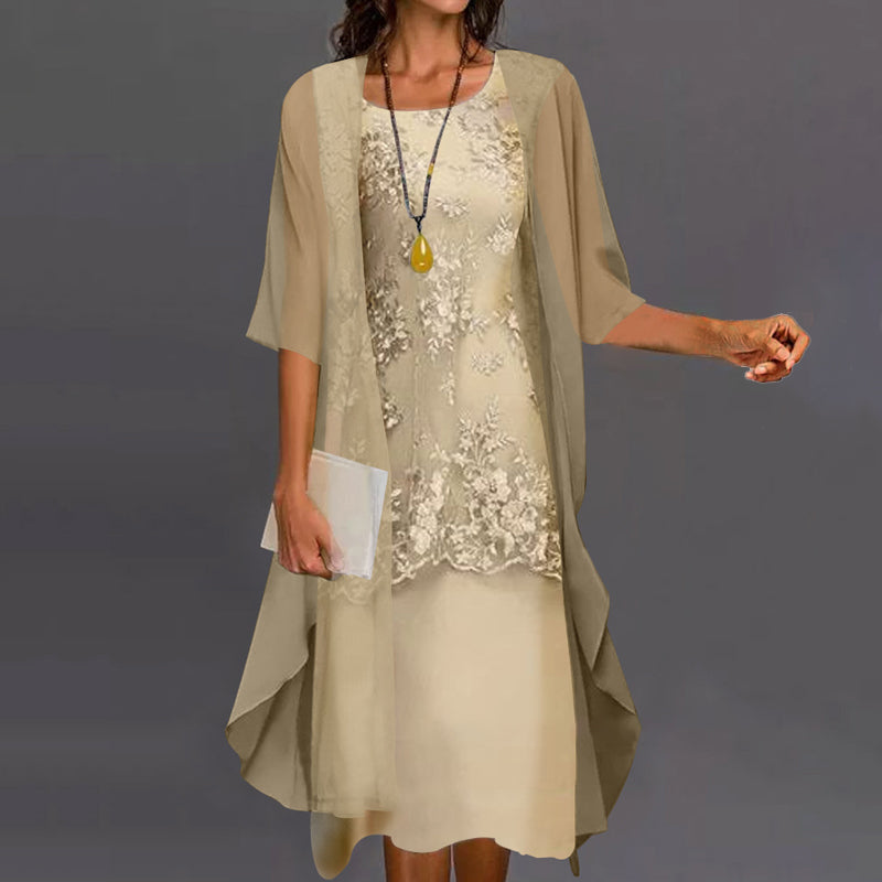 Eleanor Elegant Chiffon Two-Piece Dress