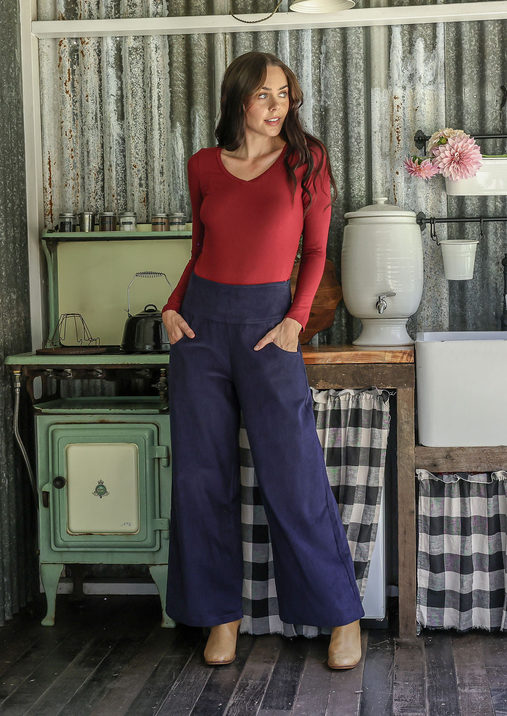 Esta Corduroy Pants Maritime Blue