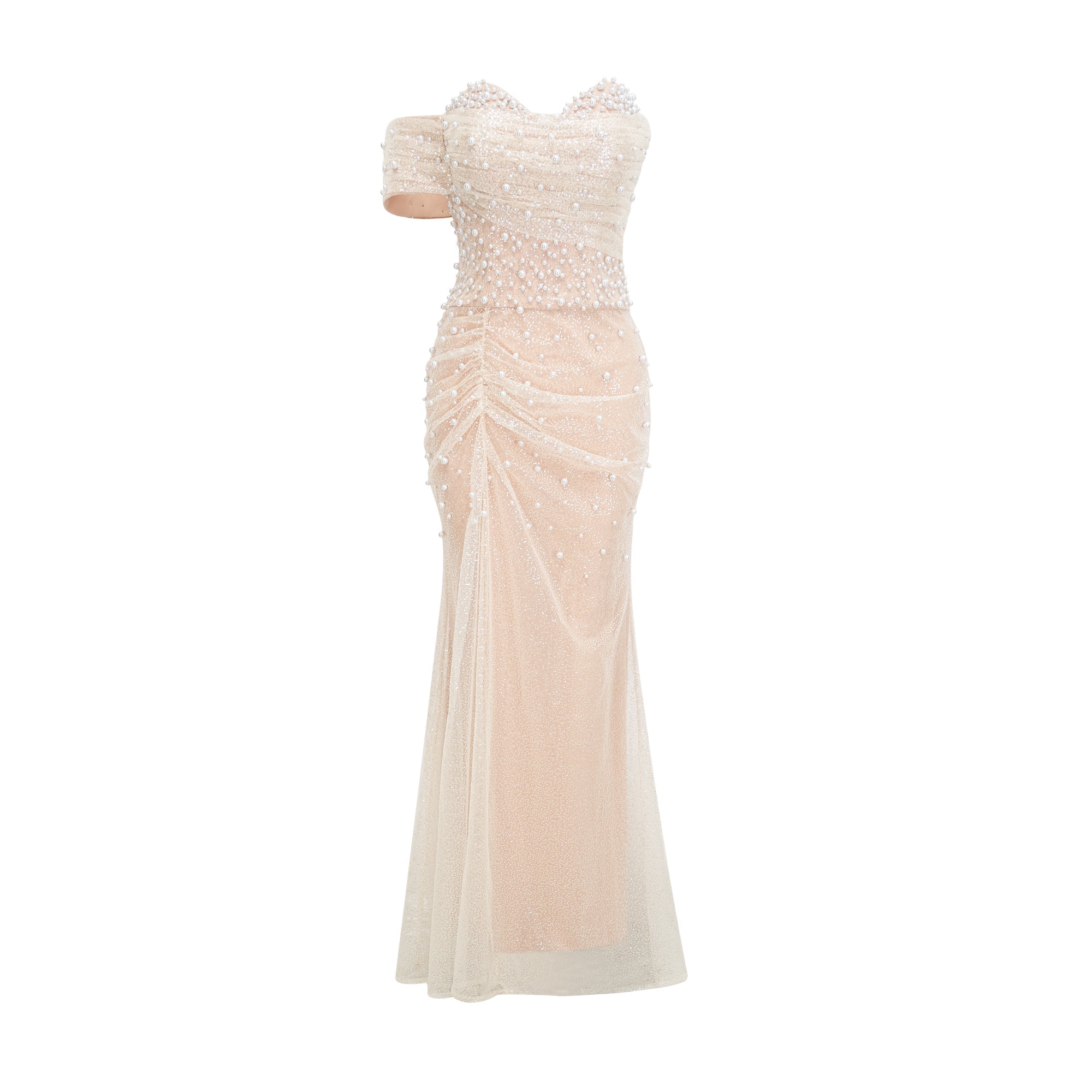Sabine Faux Pearl Embellished Maxi Dress