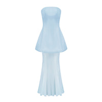 Mélanie Blue Corset Dress & Mesh Skirt Set