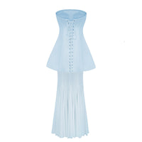 Mélanie Blue Corset Dress & Mesh Skirt Set