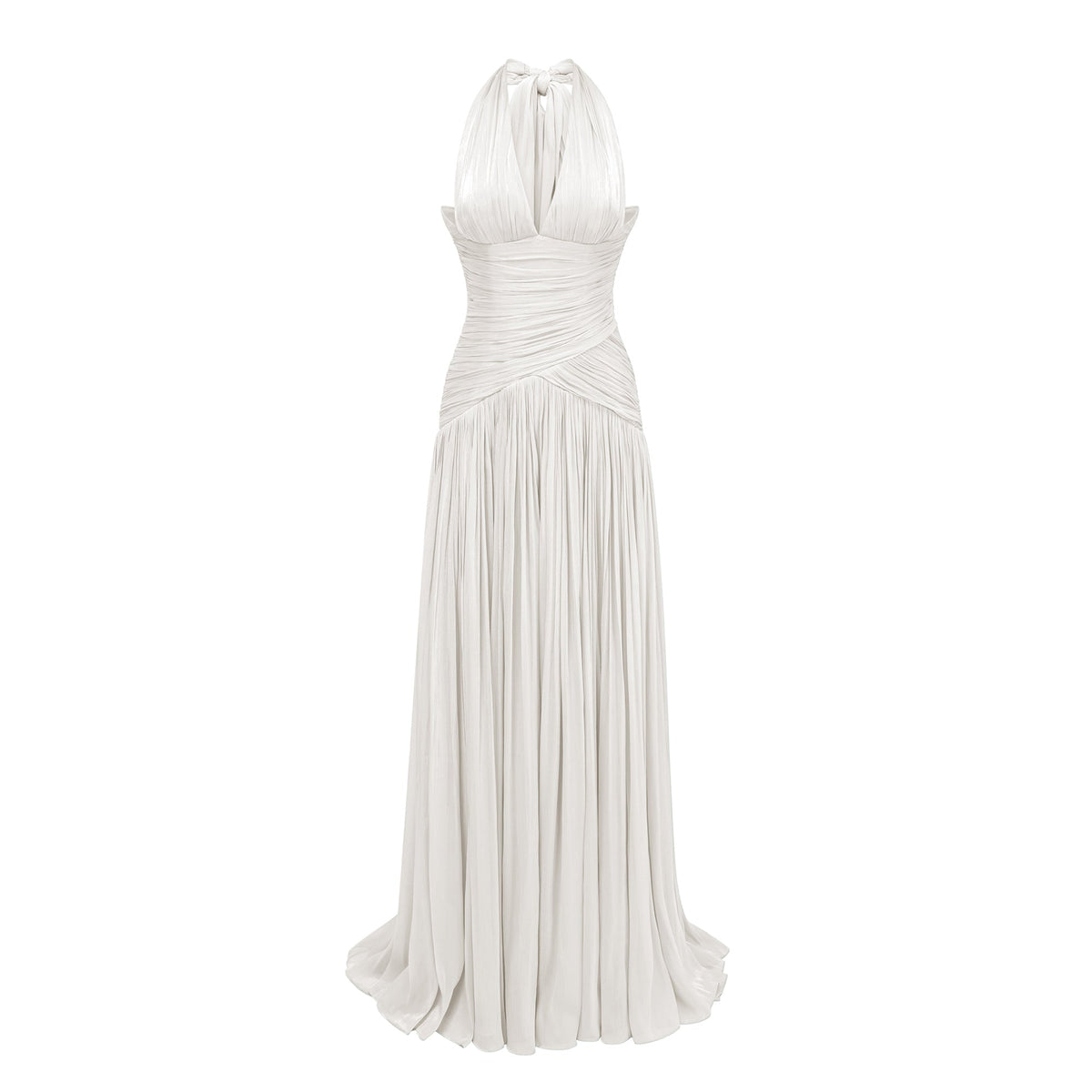 Uranie White Gathered Maxi Dress