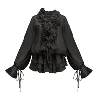 Zéphyrine floral-appliqué tiered mini dress in Black
