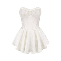 Airina lace-embroidered flared mini dress