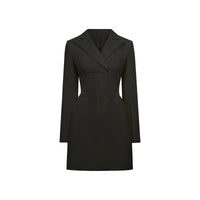 Inmaculada Black Boned Bodice Mini Blazer Dress