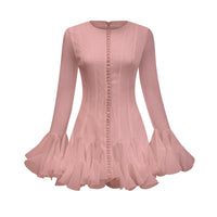 Anaïs semi-sheer flared mini dress