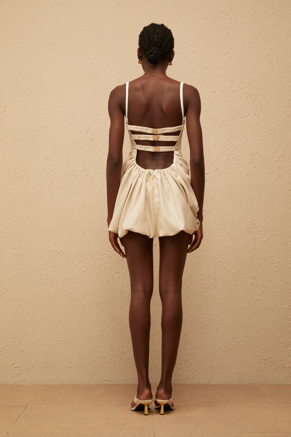 Inaya Neutral Panel Corset Mini Dress