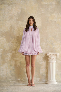 Bernice Lilac Glossy Cape & Dress Set