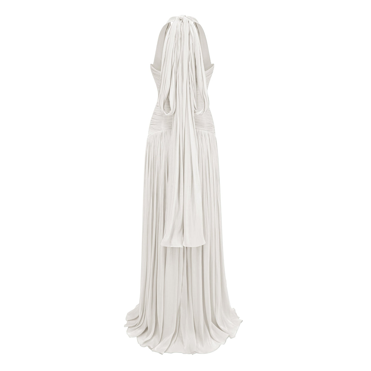 Uranie White Gathered Maxi Dress