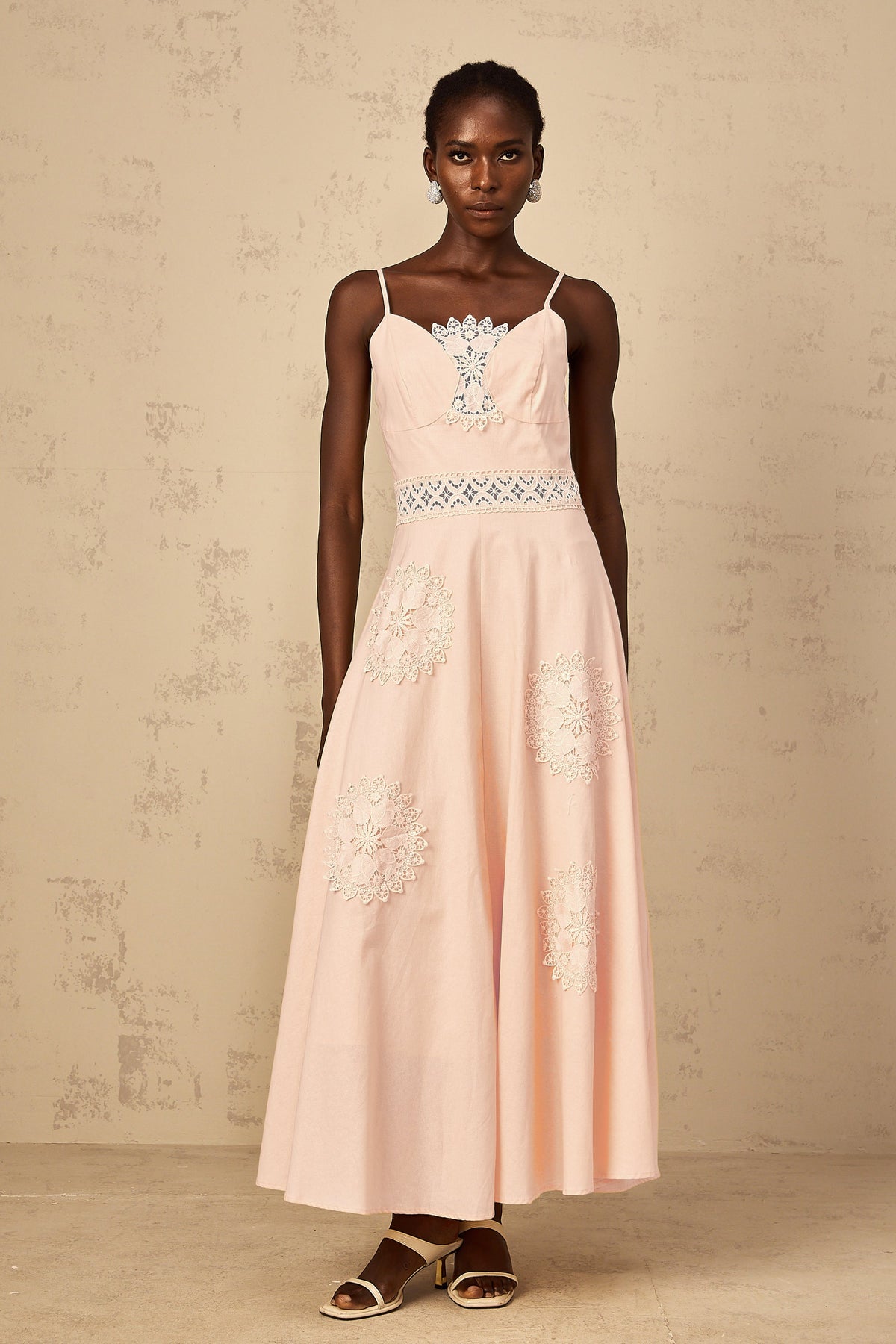 Romy Pink Floral Embroidered Blouse & Dress Set