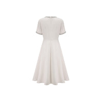 Cassiopeia crystal-accented bow midi dress in White