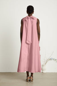 Émilie sleeveless floral-applique midi dress in Pink