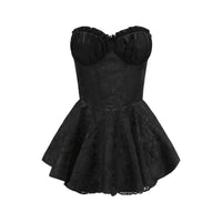 Airina lace-embroidered flared mini dress