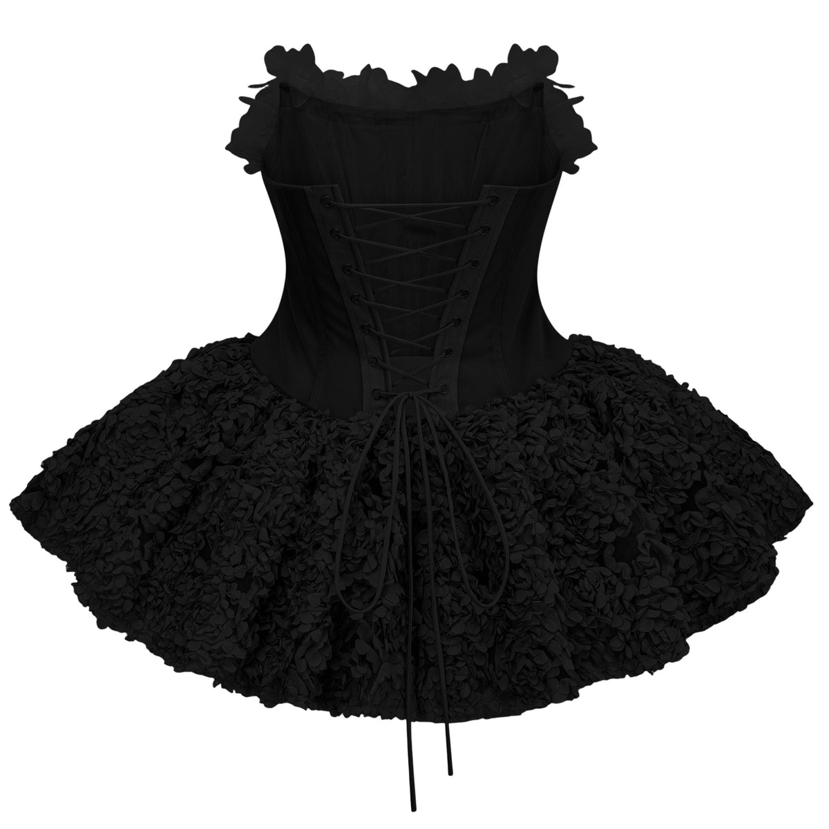 Rachel Black 3D Petal Tulle Mini Dress