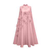 Émilie sleeveless floral-applique midi dress in Pink