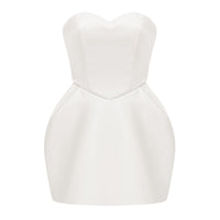Laure White Heart Off-shoulder Mini Dress