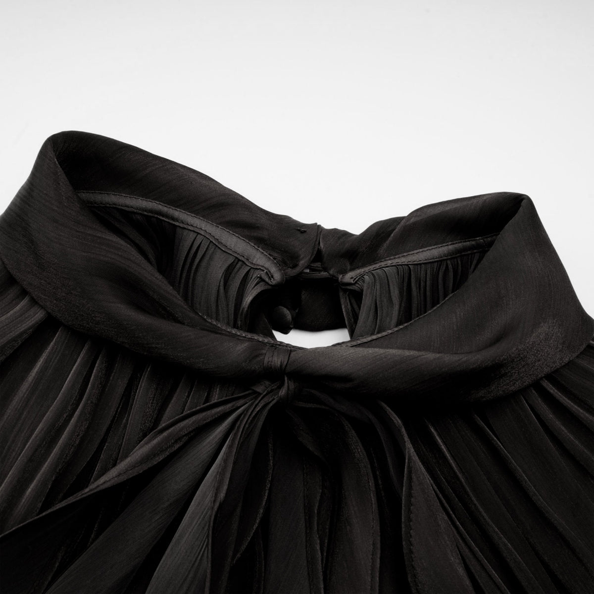 Mila pleated satin maxi dress in Black
