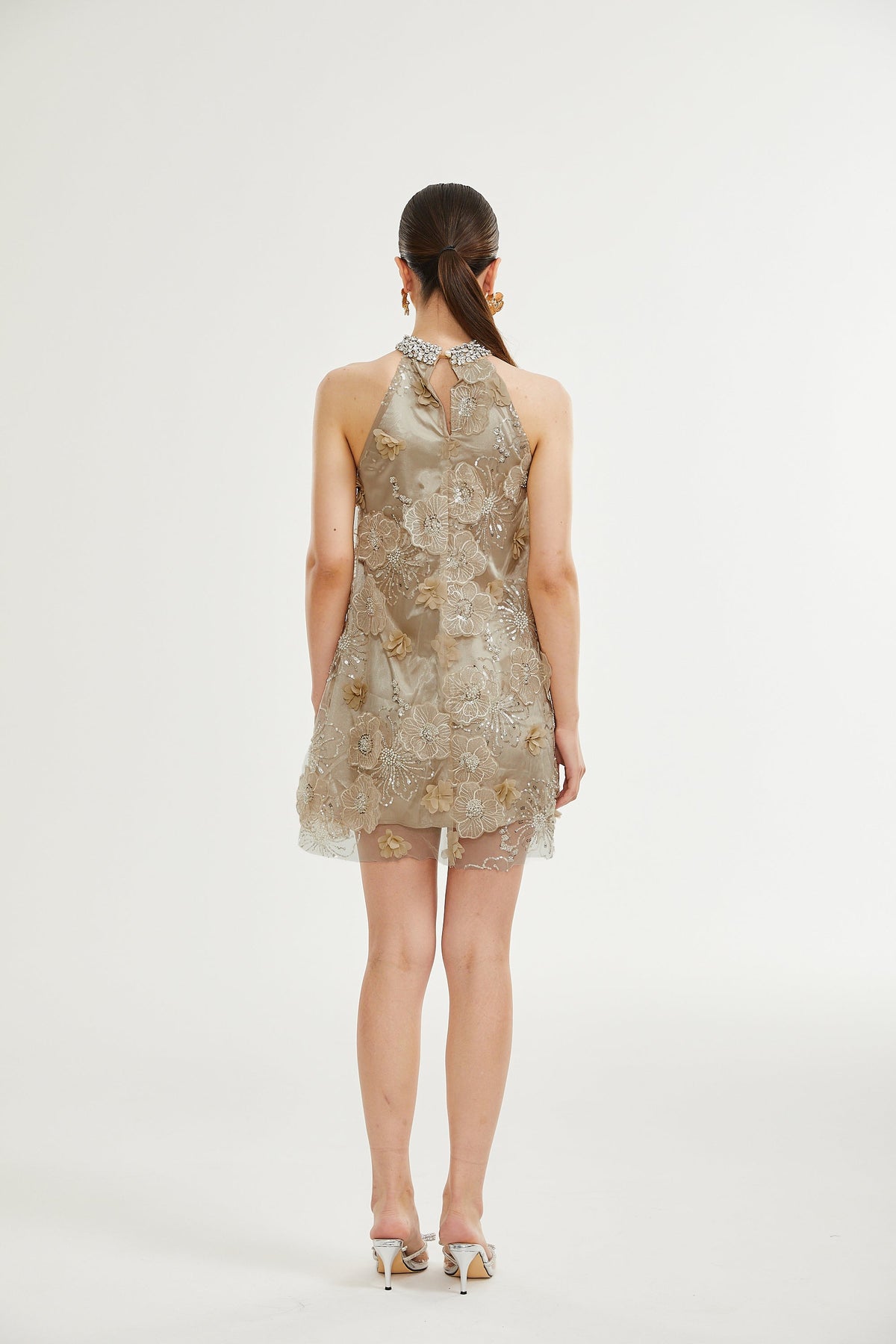 Liane embellished floral mini dress
