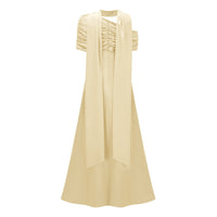 Benedetta Yellow One Shoulder Satin Maxi Dress