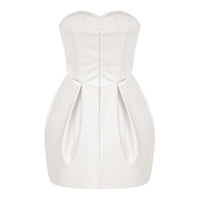 Laure White Heart Off-shoulder Mini Dress