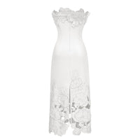 Inga White Strapless Floral Embroidered Maxi Dress
