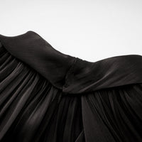 Mila pleated satin maxi dress in Black