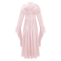 Danuta Pink Ruched Pleated Maxi Dress
