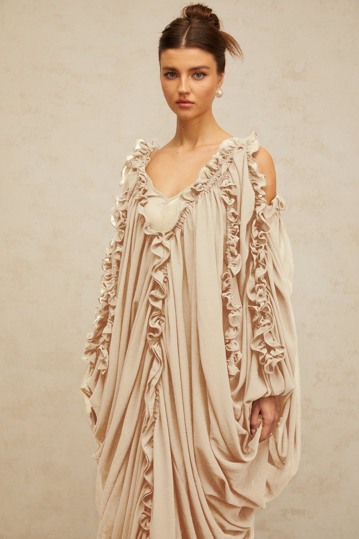 Aglaé ruffled-trim tulle maxi dress