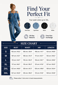 Loose Fit Wide-Leg Denim Jumpsuit with Pockets