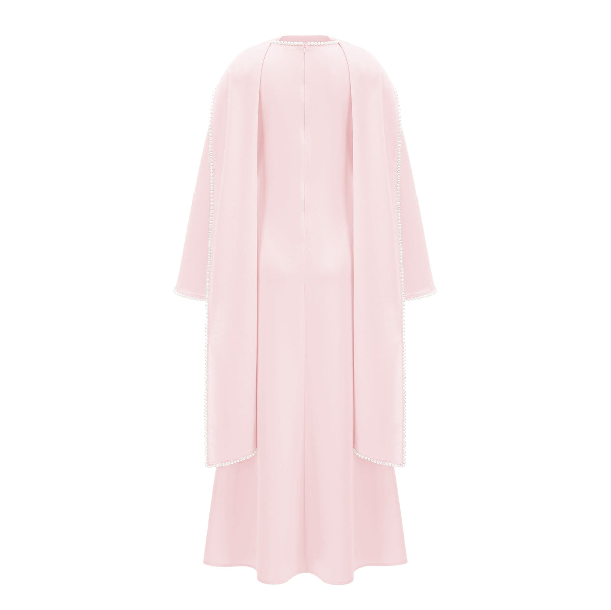 Piroska Pink Pearl Trim Shawl Detail Maxi Dress