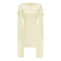 Piroska Yellow Sleeveless Pearl Trim Mini Dress