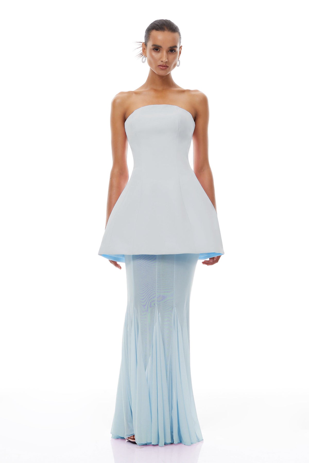 Mélanie Blue Corset Dress & Mesh Skirt Set