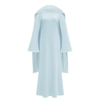 Piroska Blue Pearl Trim Shawl Detail Maxi Dress